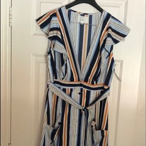 Stunning blue striped wrap dress - teen xl size